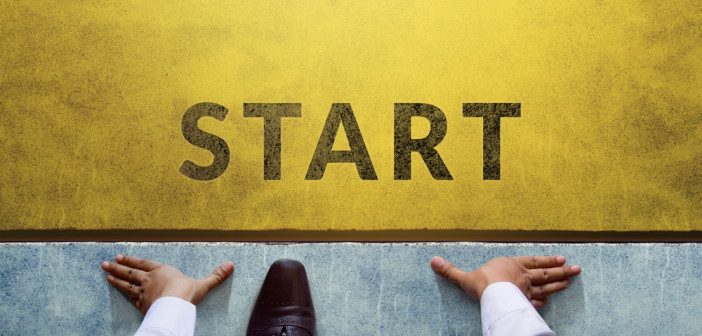 Start,Background,,Top,View,Of,Businessman,On,Start,Line,,Business