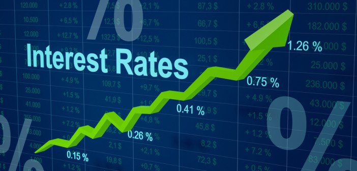 Chart,With,Rising,Interest,Rates,And,Percentages.,Rising,Rates,Because