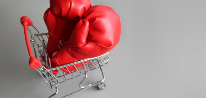 Boxing,Gloves,Inside,Shopping,Trolley,With,Copy,Space.,Fight,Inflation