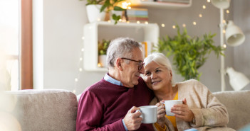 Portrait,Of,A,Happy,Elderly,Couple,Relaxing,Together,On,The