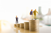 Concept,Of,Retirement,Planning.,Miniature,People:,Old,Couple,Figure,Standing