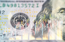 Us,Economy.,Financial,Market,Of,America.,Charts,Next,To,A