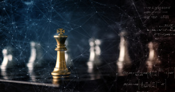 Strategy,Ideas,Concept,Business,Futuristic,Graphic,Icon,And,Golden,Chess