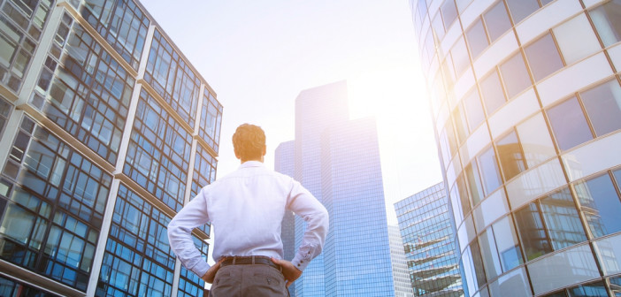 Career,Concept,,Business,Background,,Man,Looking,At,Office,Buildings