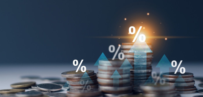 Interest,Rate,And,Dividend,Concept.,Businessman,With,Percentage,Symbol,And