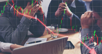 Team,Businessman,With,Chart,In,The,Fall.,Economy,Or,Stock