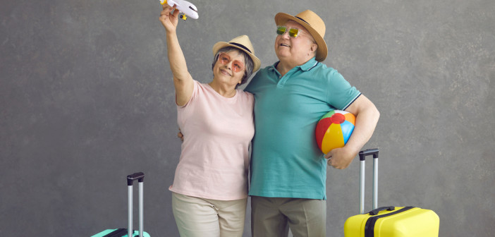 Happy,Old,Couple,Making,Dream,Come,True.,Smiling,Senior,Tourists