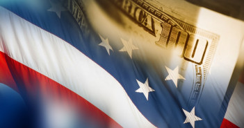 American,Dollars,And,The,Flag,Conceptual,Background.,American,Financial,And