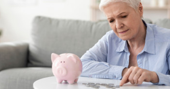 No,Retirement,Savings.,Upset,Elderly,Woman,Counting,Last,Coins,From