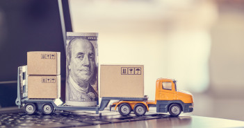 Us,Usd,100,Dollar,Bills,,Boxes,,A,Trailer,Truck,On