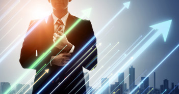 Businessman,And,Rising,Arrow,Symbols.,Career,Development.,Growth.,Success.