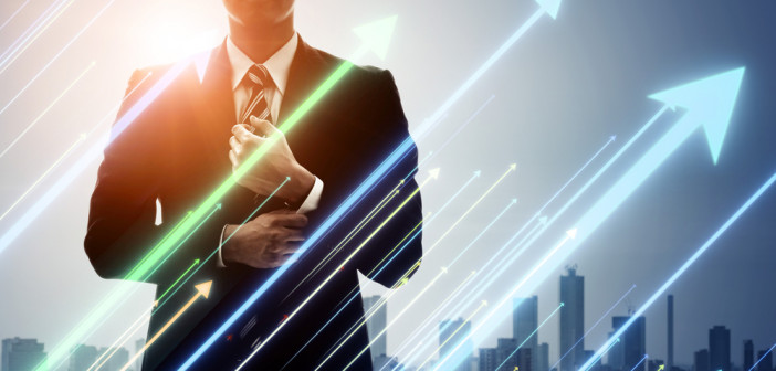 Businessman,And,Rising,Arrow,Symbols.,Career,Development.,Growth.,Success.