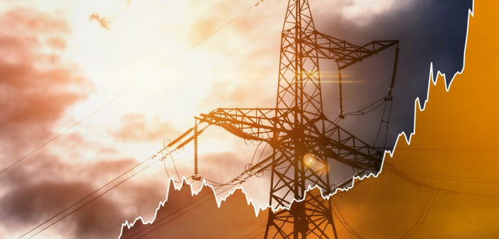 Transmission,Tower,And,Raising,Sparkline,Chart,Representing,Electricity,Prices,Rise